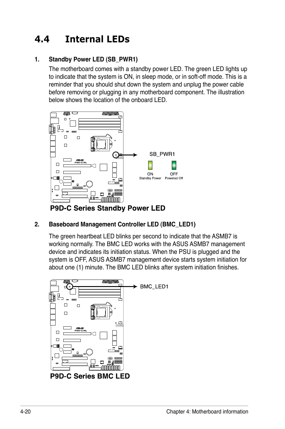 4 internal leds | Asus RS300-E8-RS4 User Manual | Page 68 / 158
