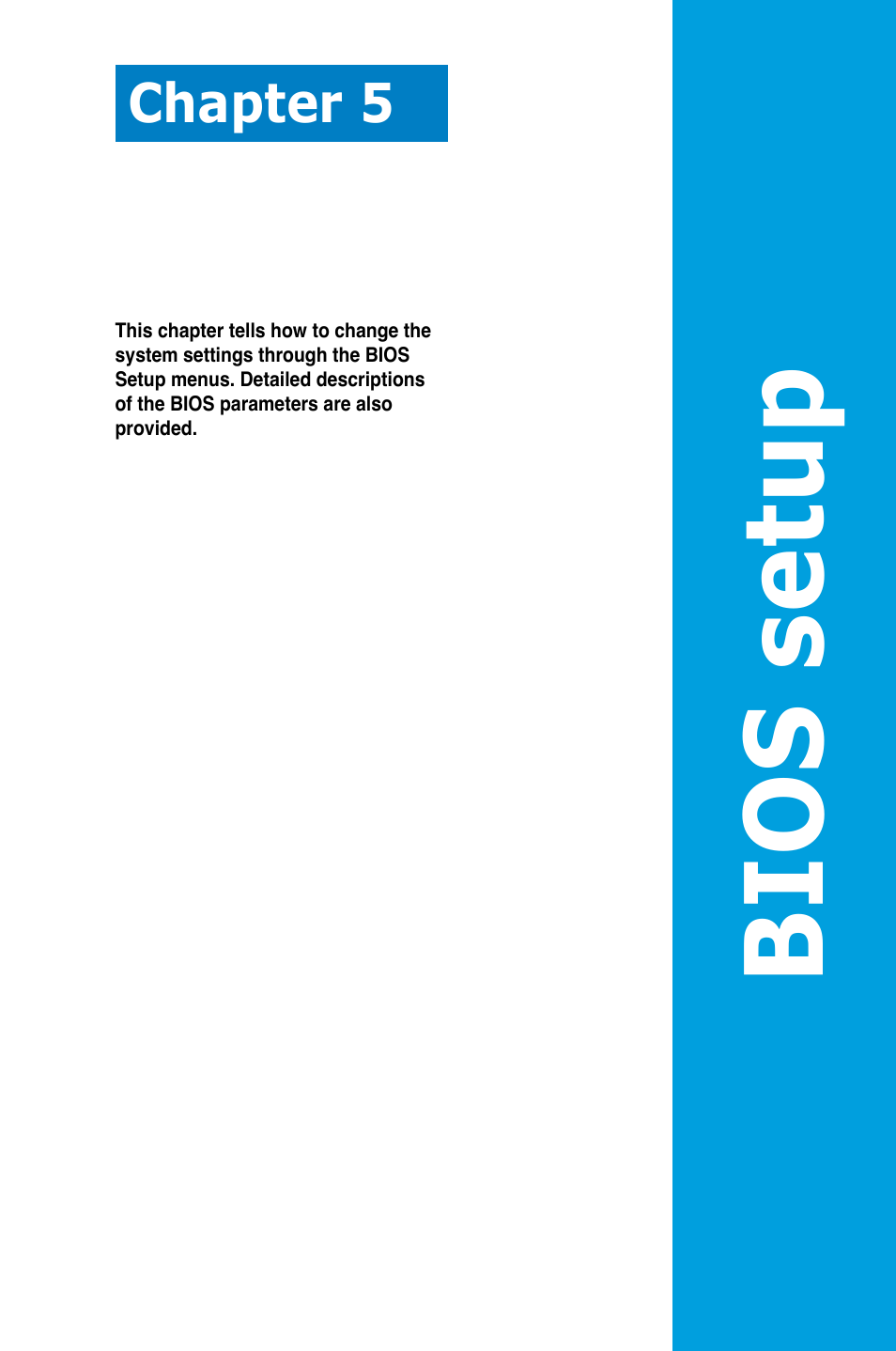 Bios setup, Chapter 5 | Asus RS300-E8-RS4 User Manual | Page 71 / 158