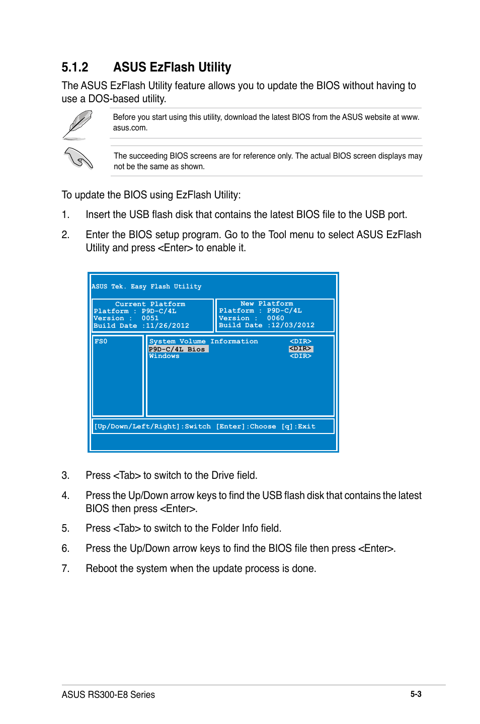 2 asus ezflash utility | Asus RS300-E8-RS4 User Manual | Page 73 / 158