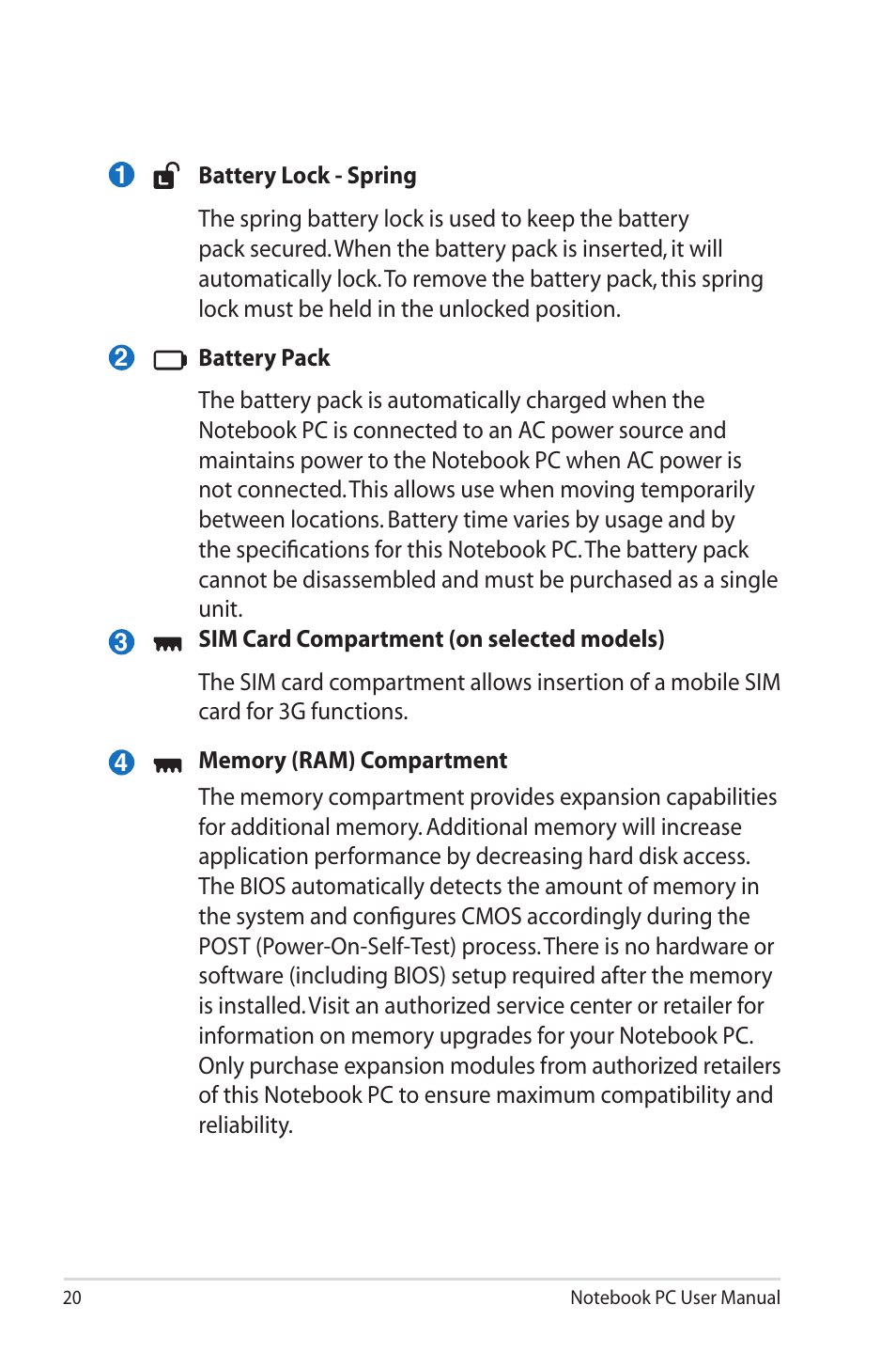 Asus X4ISV User Manual | Page 20 / 116