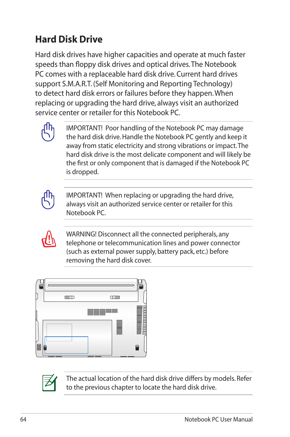 Hard disk drive | Asus X4ISV User Manual | Page 64 / 116