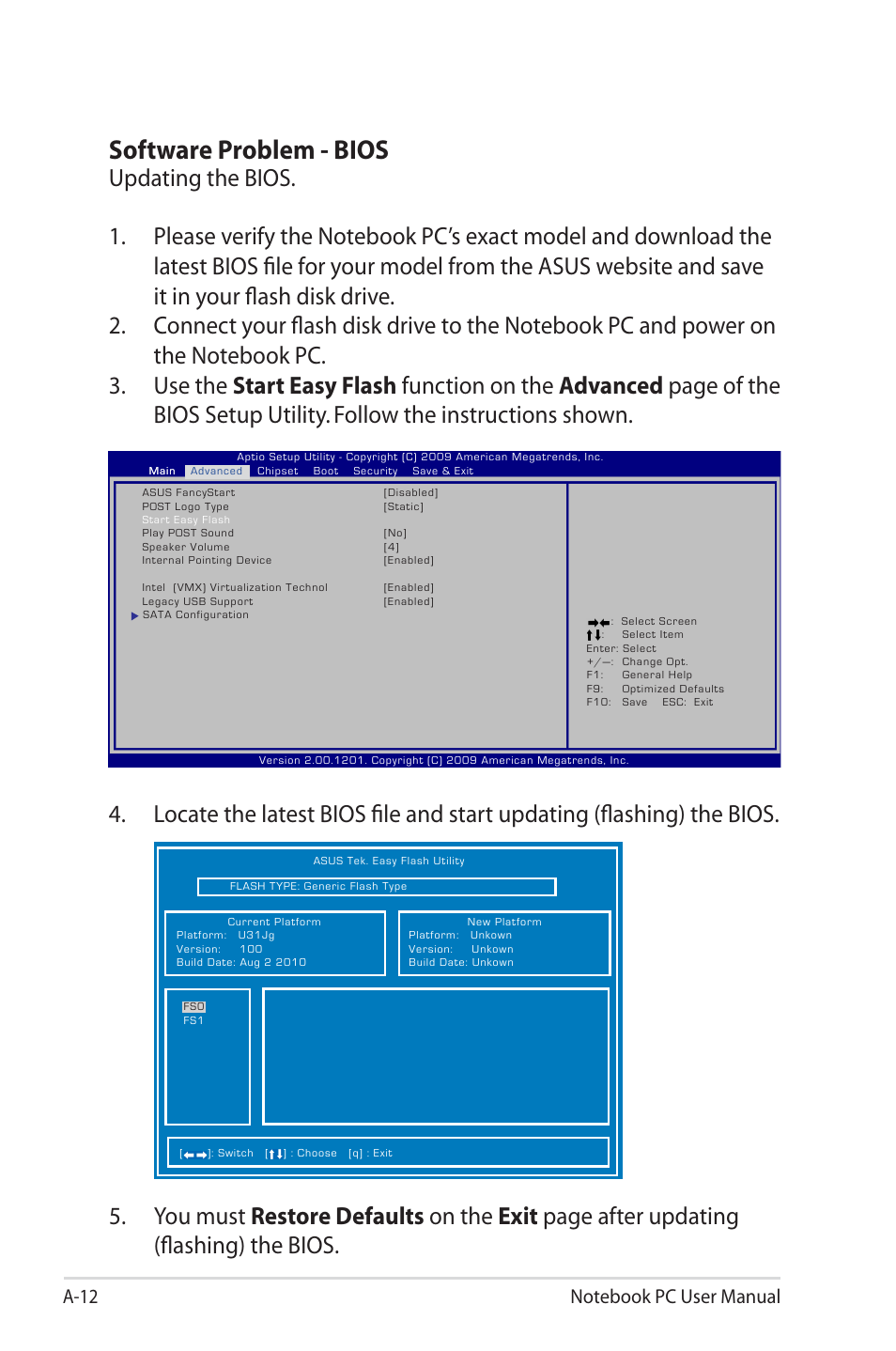 Software problem - bios | Asus X4ISV User Manual | Page 88 / 116