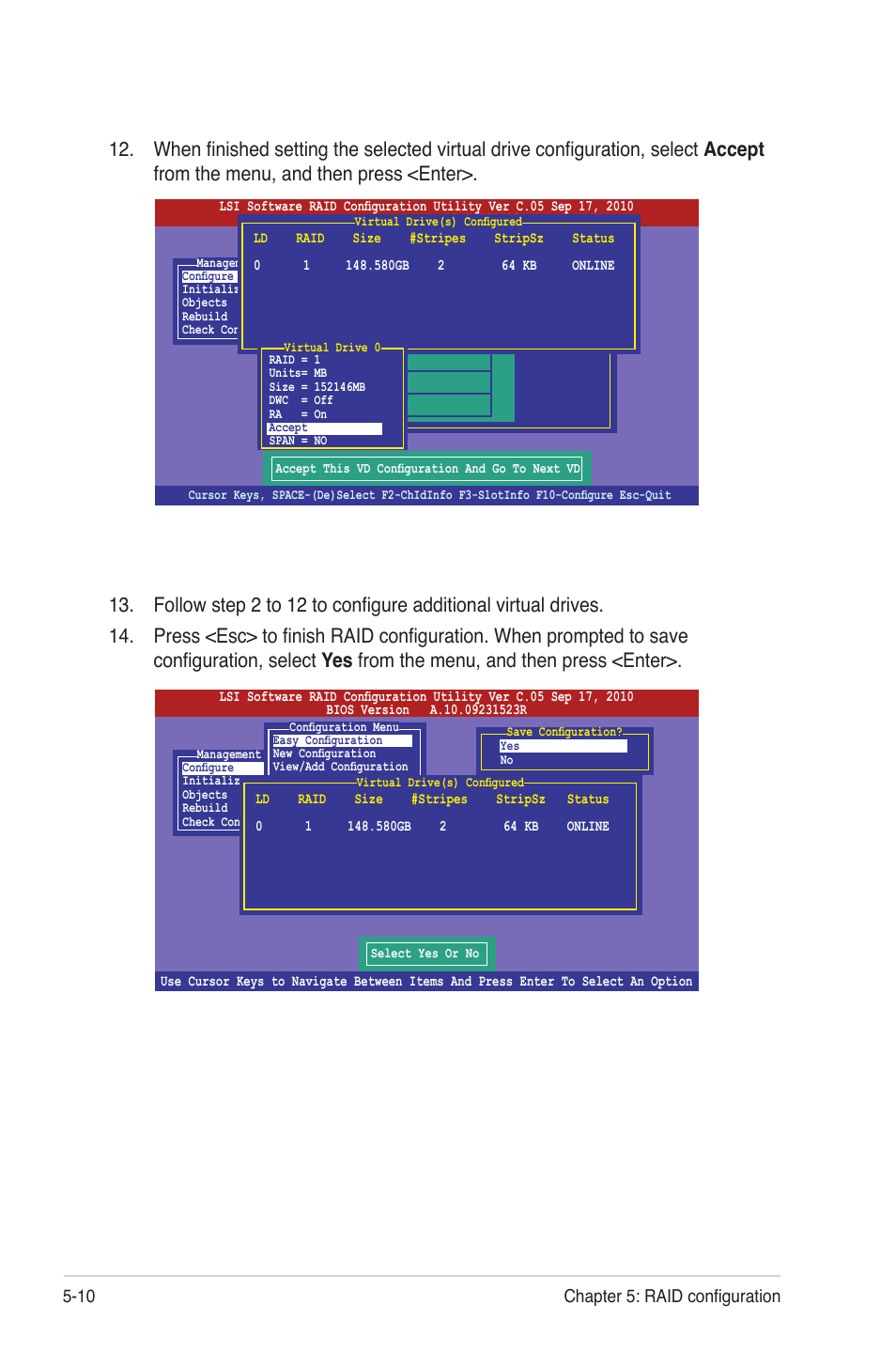 10 chapter 5: raid configuration | Asus Z9NR-D12 User Manual | Page 120 / 190