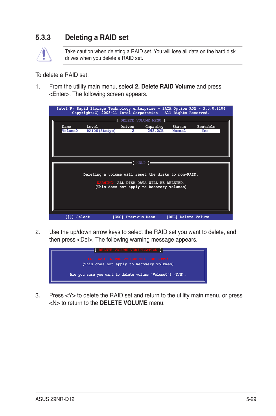 3 deleting a raid set, Deleting a raid set -29 | Asus Z9NR-D12 User Manual | Page 139 / 190