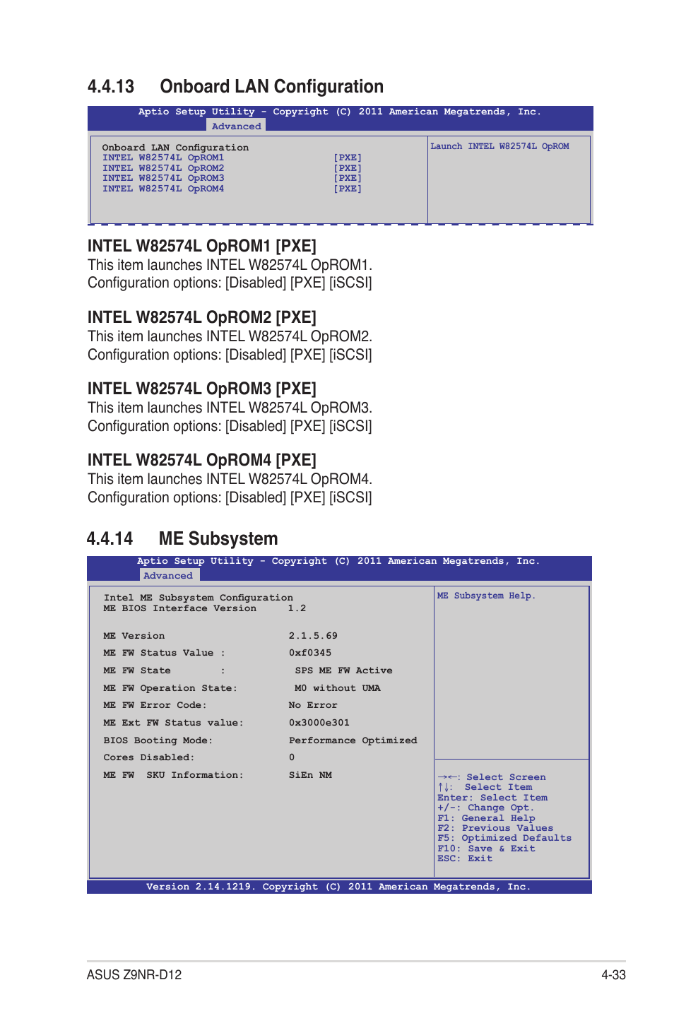 13 onboard lan configuration, 14 me subsystem | Asus Z9NR-D12 User Manual | Page 97 / 190