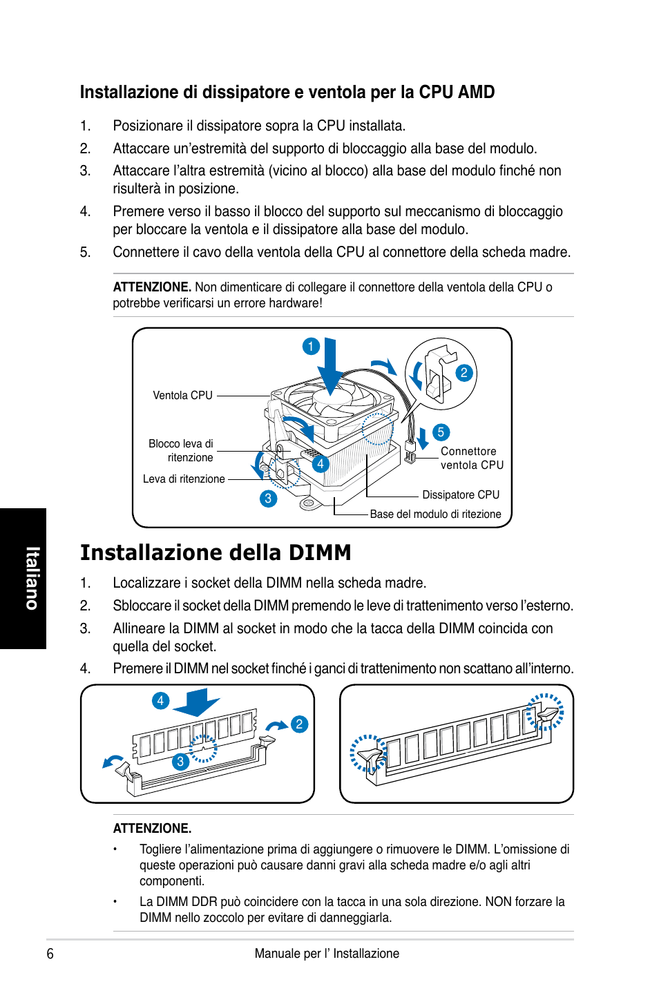 Installazione della dimm | Asus T4-P5P43 User Manual | Page 30 / 80