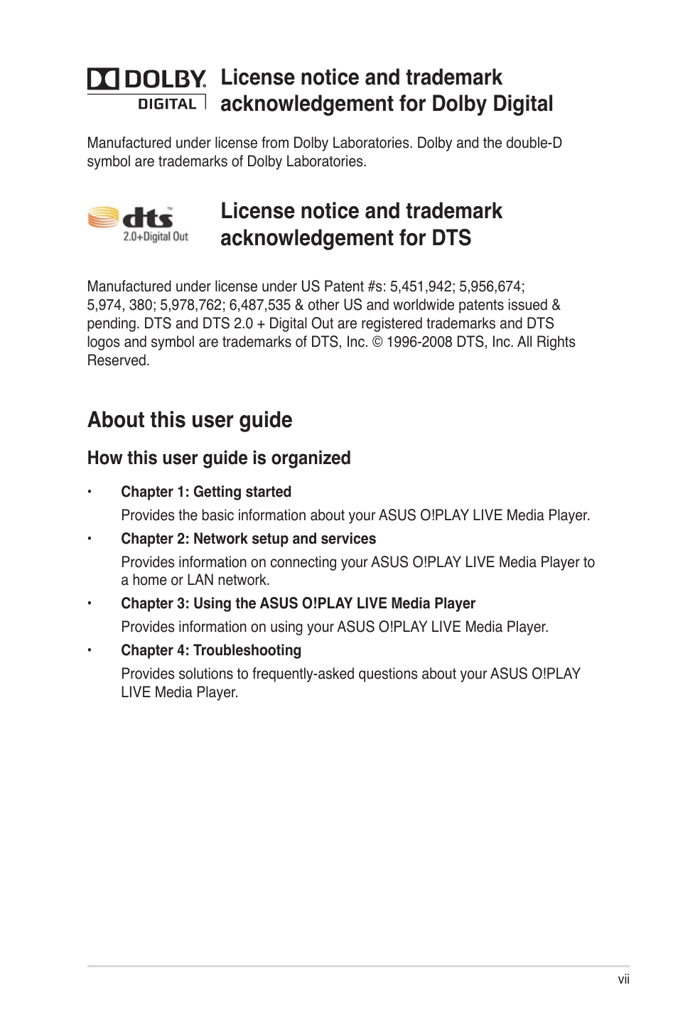 About this user guide | Asus O!Play Live User Manual | Page 7 / 66