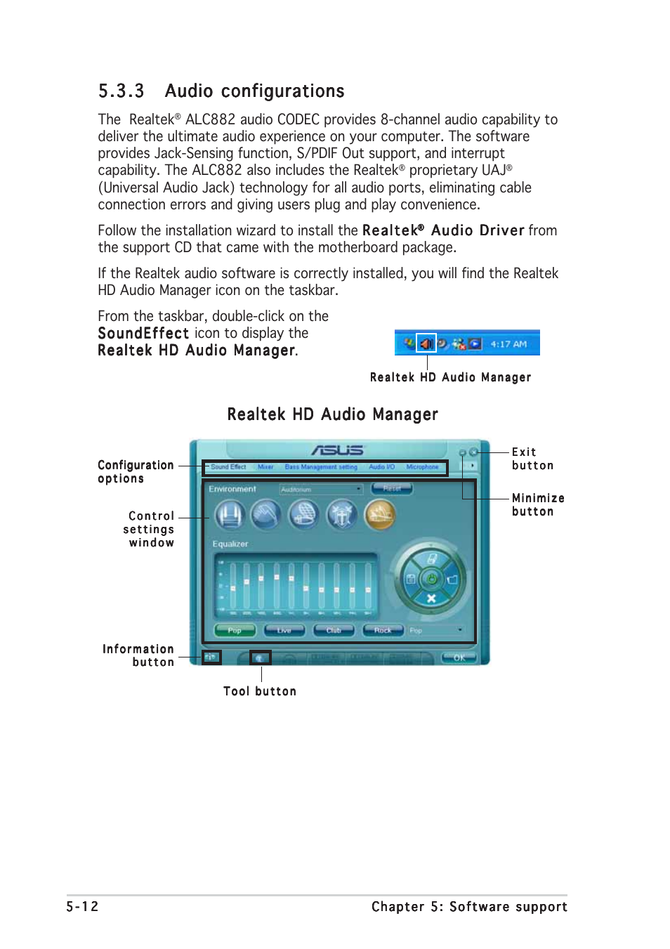 Realtek hd audio manager | Asus P5LD2 User Manual | Page 116 / 140