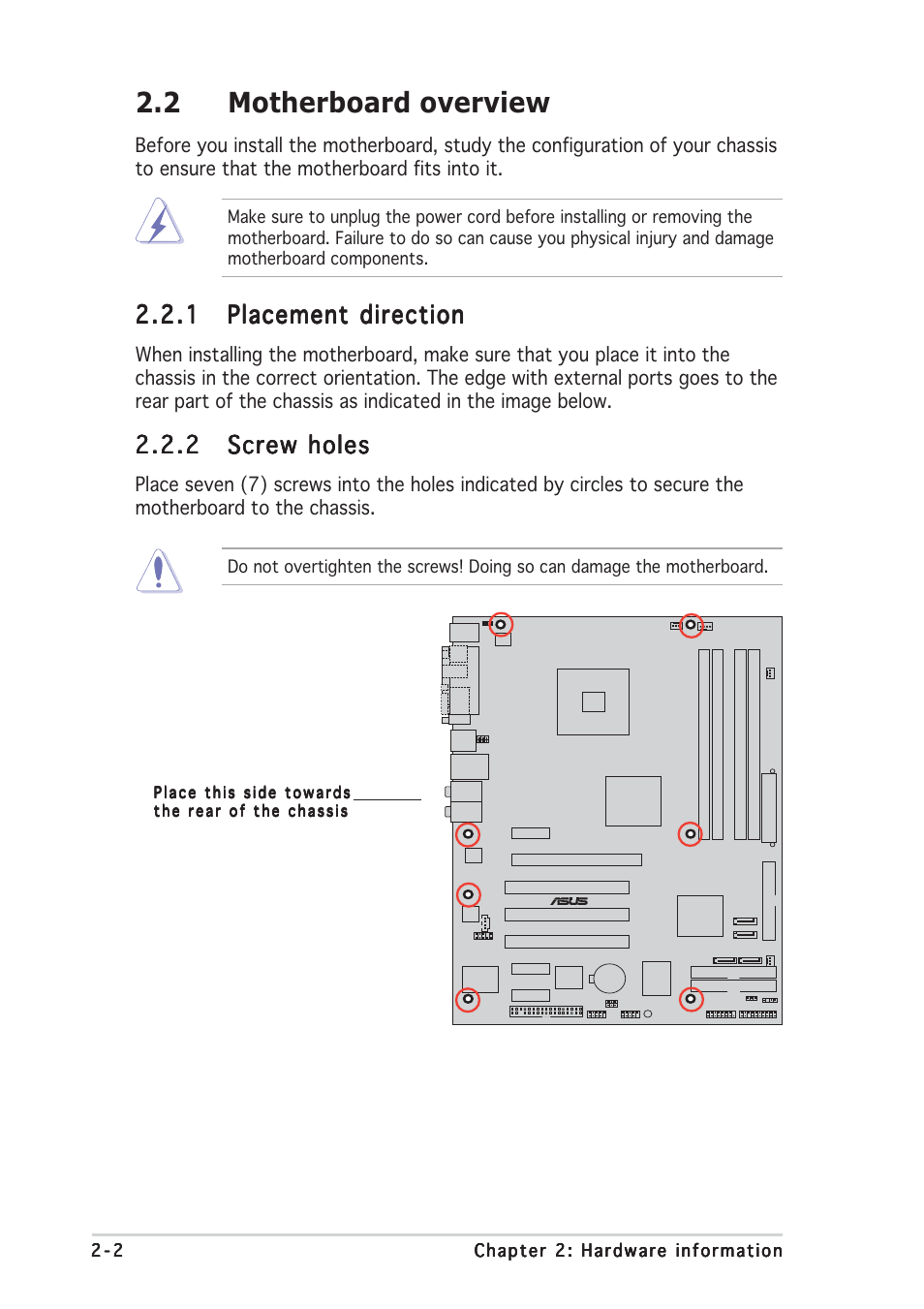 2 motherboard overview | Asus P5LD2 User Manual | Page 24 / 140