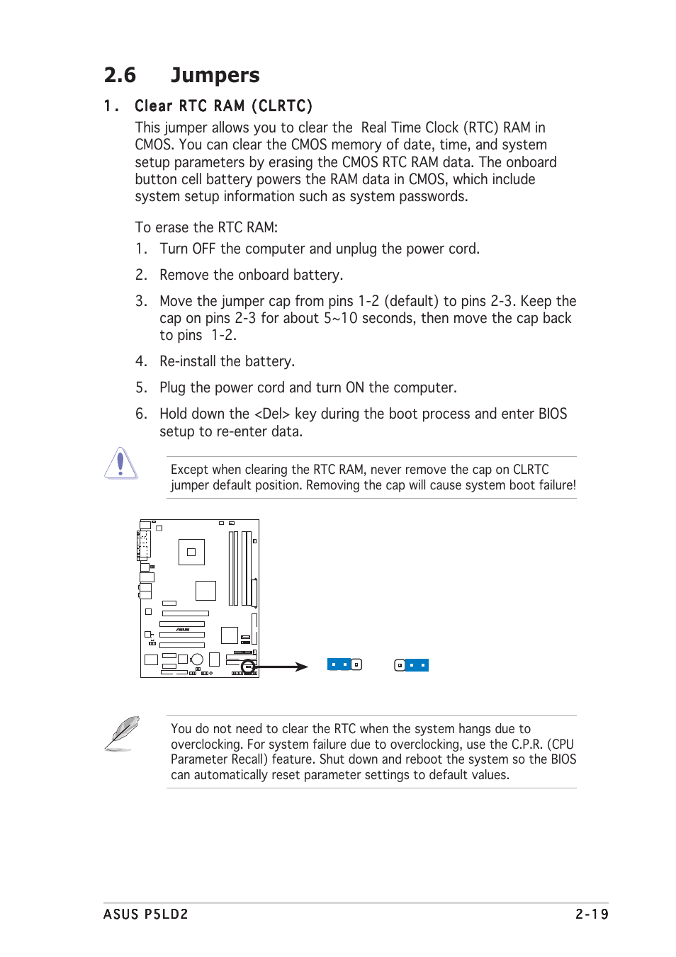 6 jumpers | Asus P5LD2 User Manual | Page 41 / 140