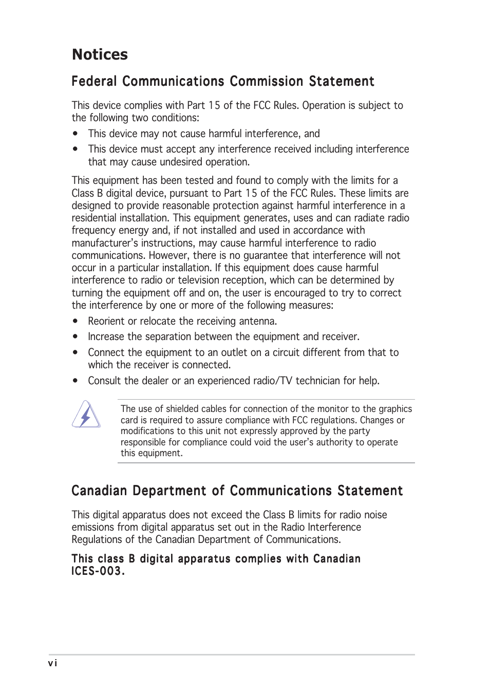 Notices | Asus P5LD2 User Manual | Page 6 / 140