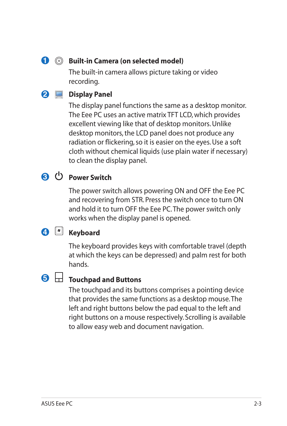Asus Eee PC 701SD/XP User Manual | Page 15 / 80