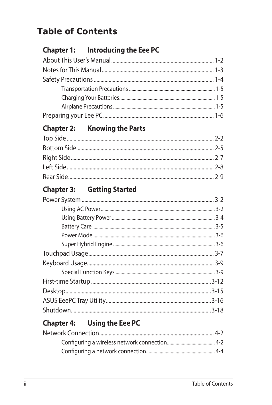 Asus Eee PC 701SD/XP User Manual | Page 2 / 80