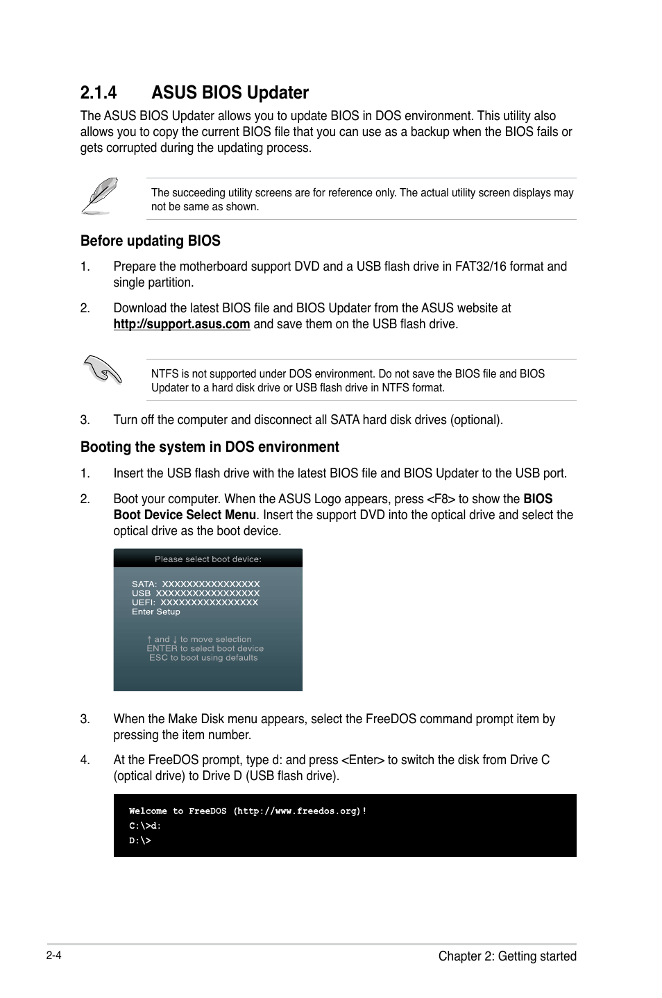 4 asus bios updater | Asus C8HM70-I/HDMI User Manual | Page 30 / 62