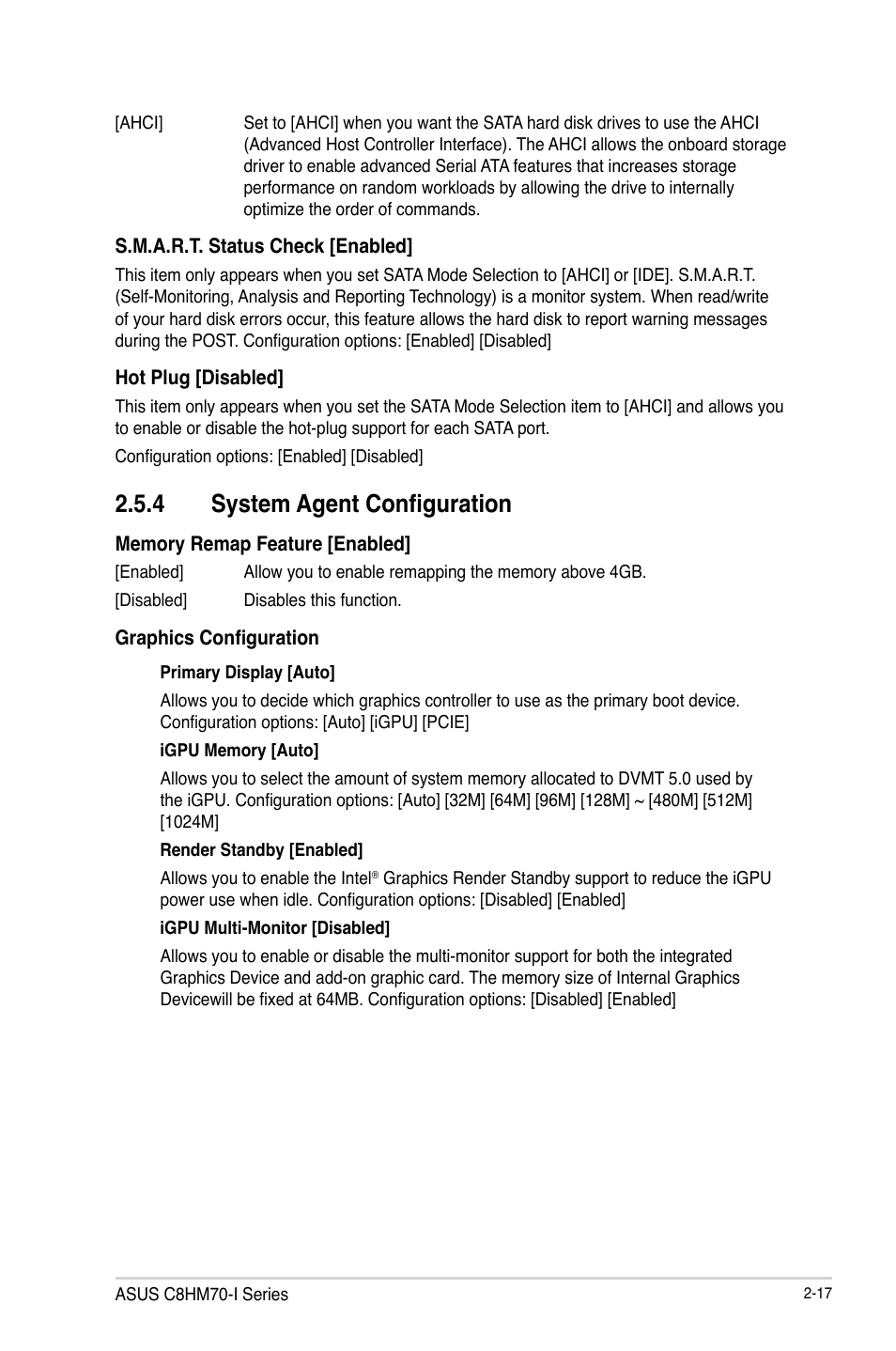 4 system agent configuration | Asus C8HM70-I/HDMI User Manual | Page 43 / 62