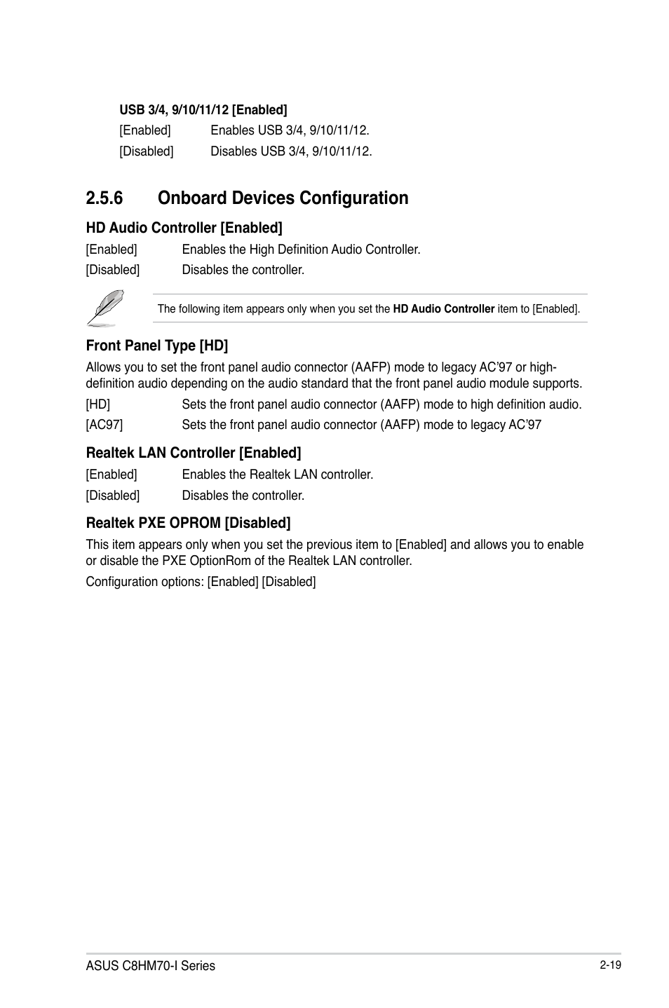 6 onboard devices configuration | Asus C8HM70-I/HDMI User Manual | Page 45 / 62