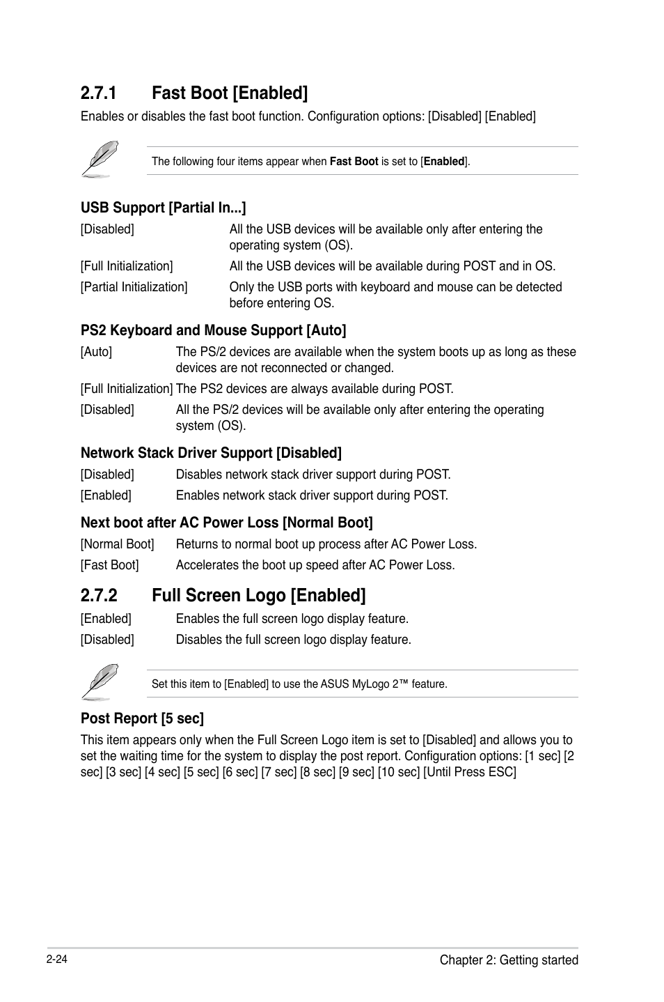 2 full screen logo [enabled, 1 fast boot [enabled | Asus C8HM70-I/HDMI User Manual | Page 50 / 62