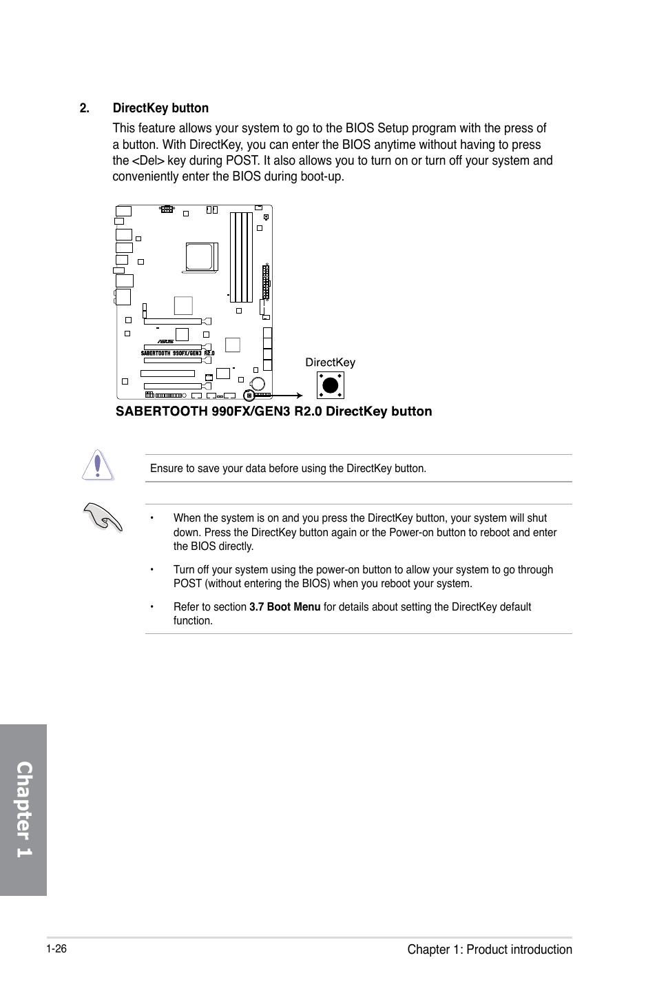 Chapter 1 | Asus SABERTOOTH 990FX/GEN3 R2.0 User Manual | Page 40 / 184