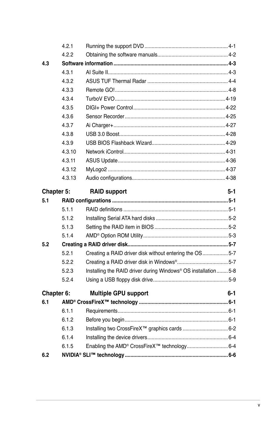 Asus SABERTOOTH 990FX/GEN3 R2.0 User Manual | Page 5 / 184