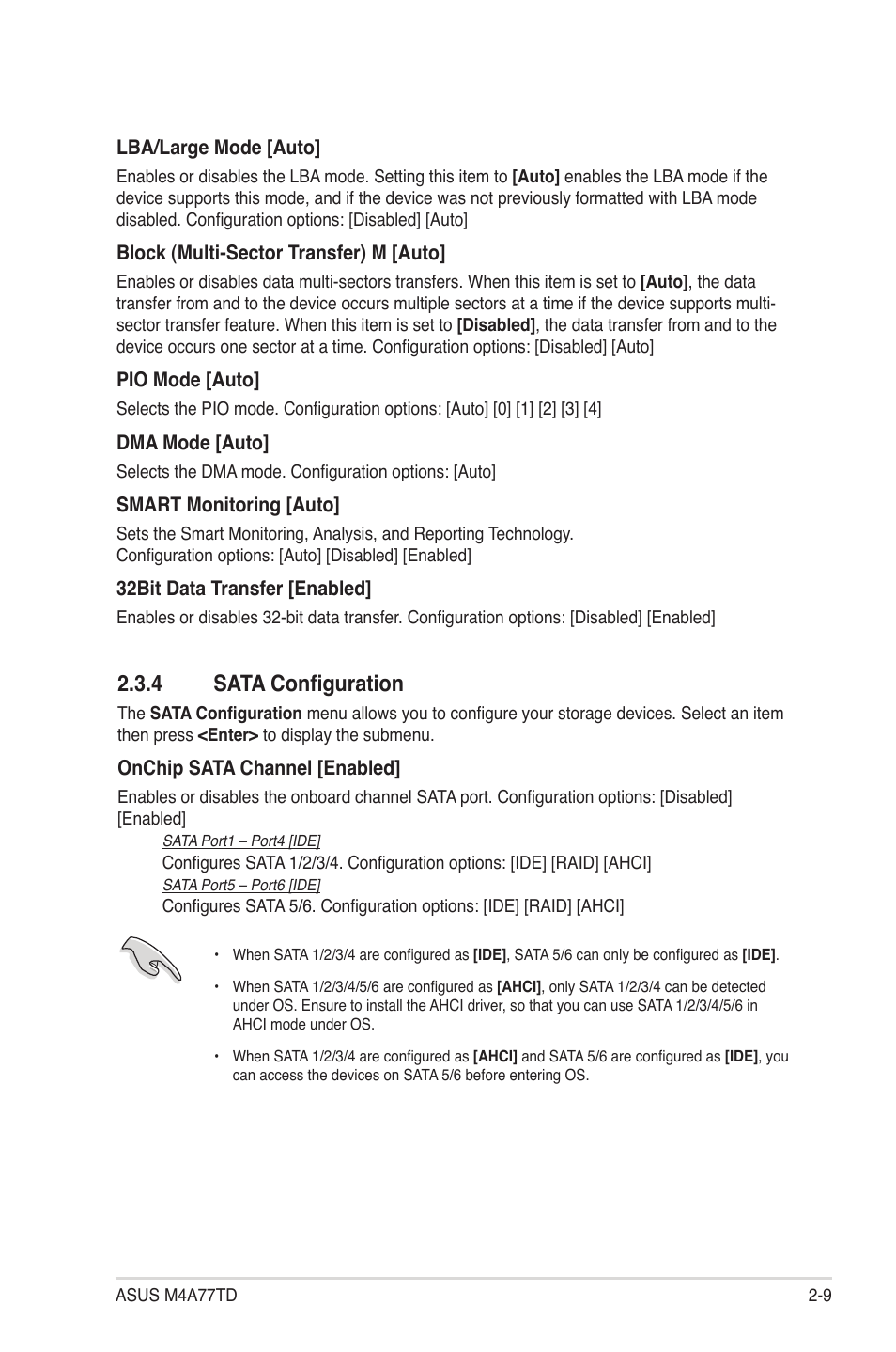 4 sata configuration, Sata configuration -9 | Asus M4A77TD User Manual | Page 49 / 64