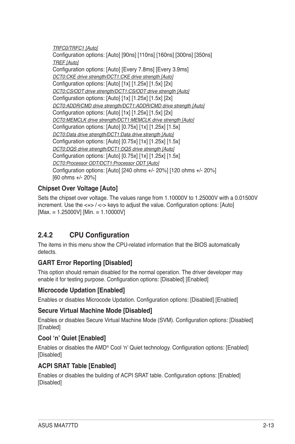 2 cpu configuration, Cpu configuration -13 | Asus M4A77TD User Manual | Page 53 / 64