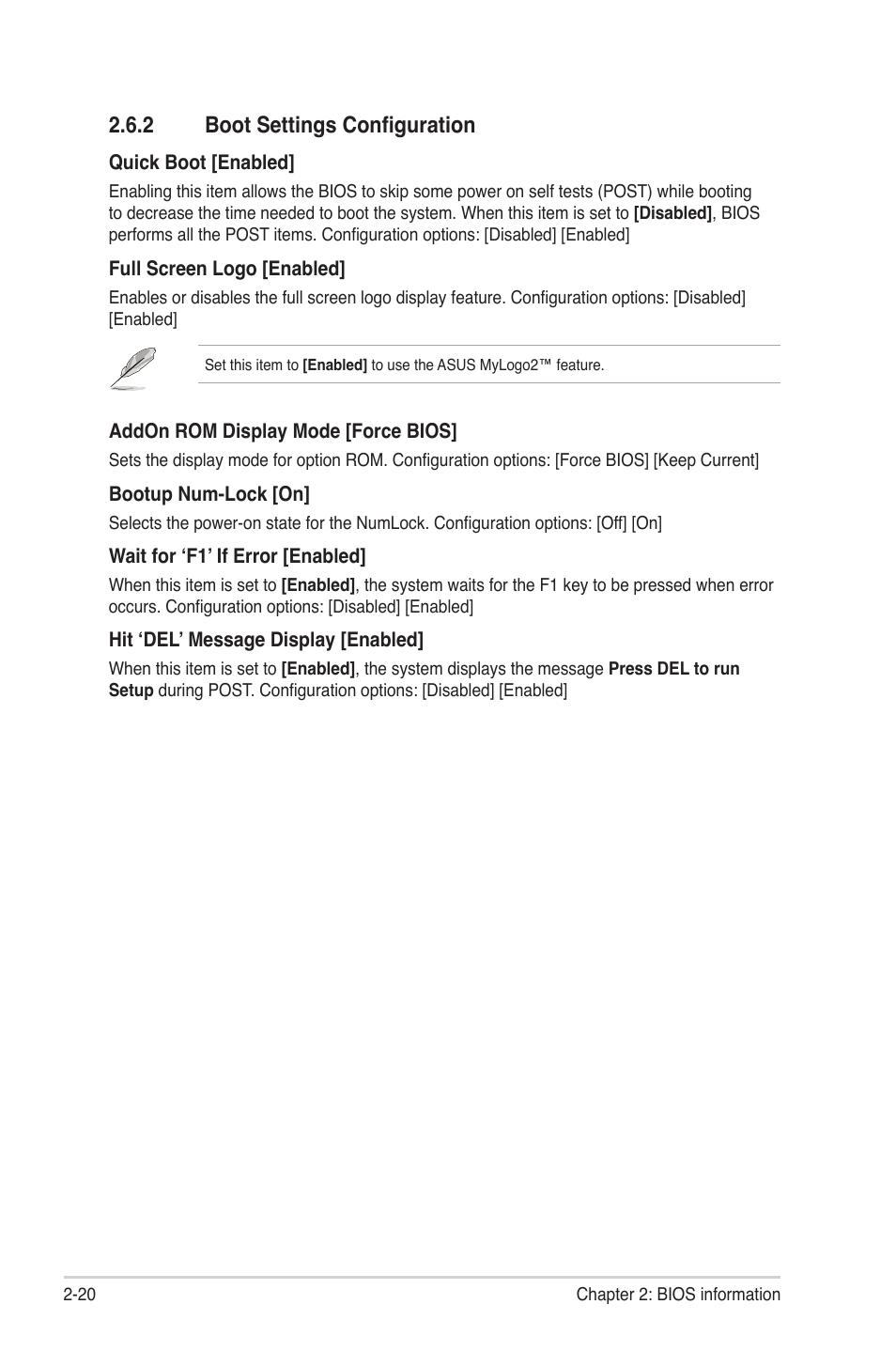 2 boot settings configuration, Boot settings configuration -20 | Asus M4A77TD User Manual | Page 60 / 64