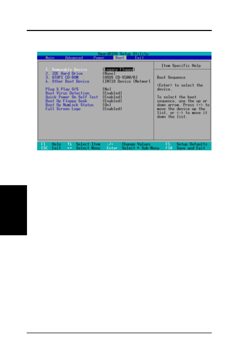 Bios setup, 6 boot menu | Asus CUW User Manual | Page 78 / 128