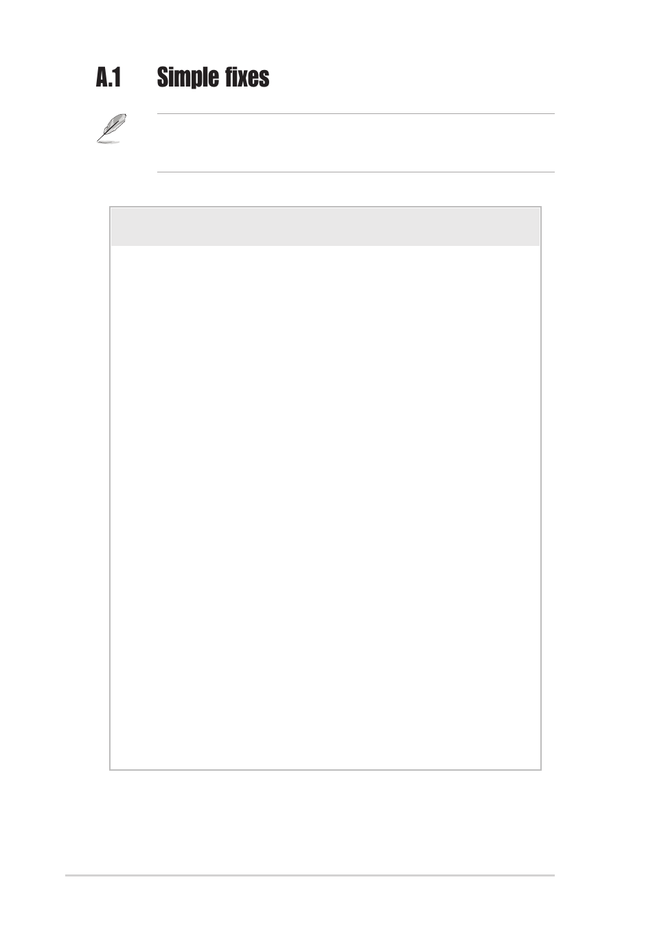 A.1 simple fixes | Asus AP120-E1 User Manual | Page 50 / 52