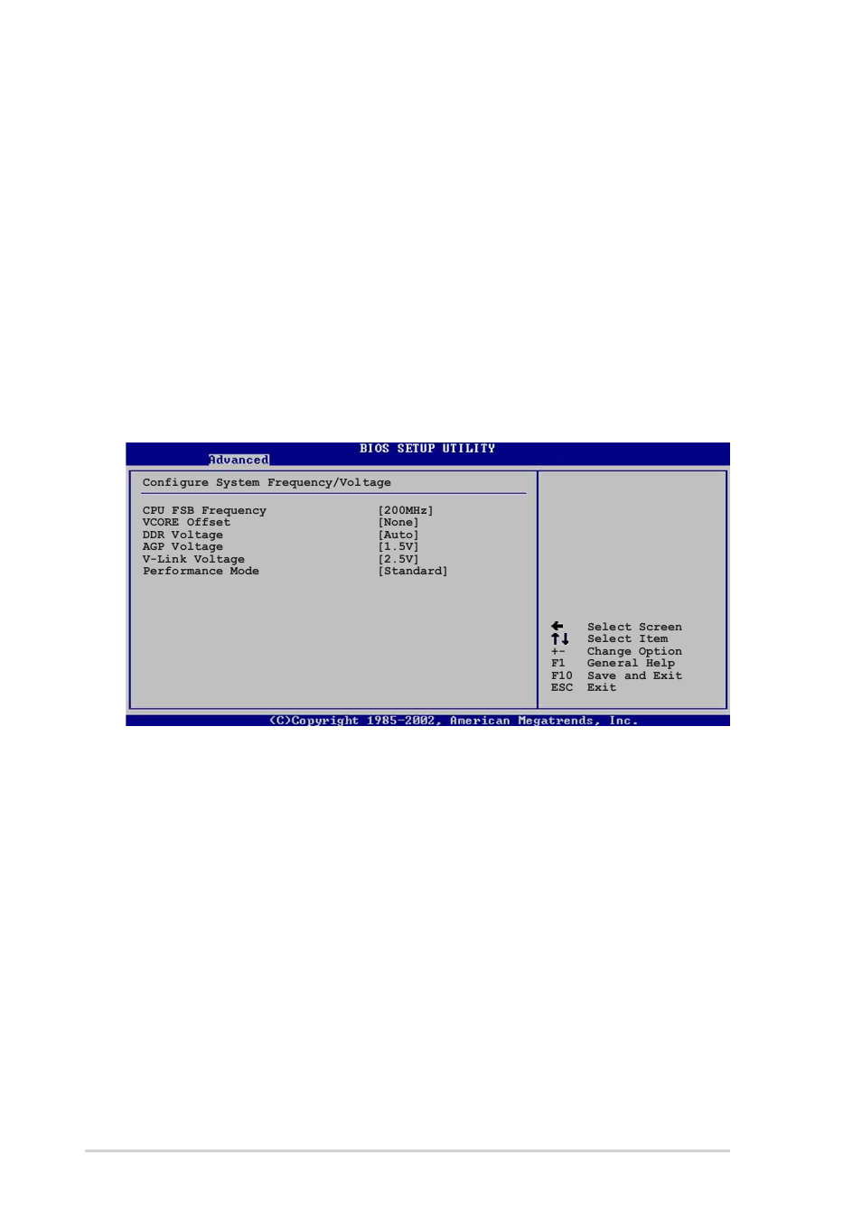 5 jumperfree configuration, Palette snooping [disabled, Irq xx [available | Cpu fsb frequency [200mhz, Vcore offset [none, Ddr voltage [auto, Agp voltage [1.5v, 26 chapter 4: bios setup | Asus K8V Deluxe User Manual | Page 92 / 144