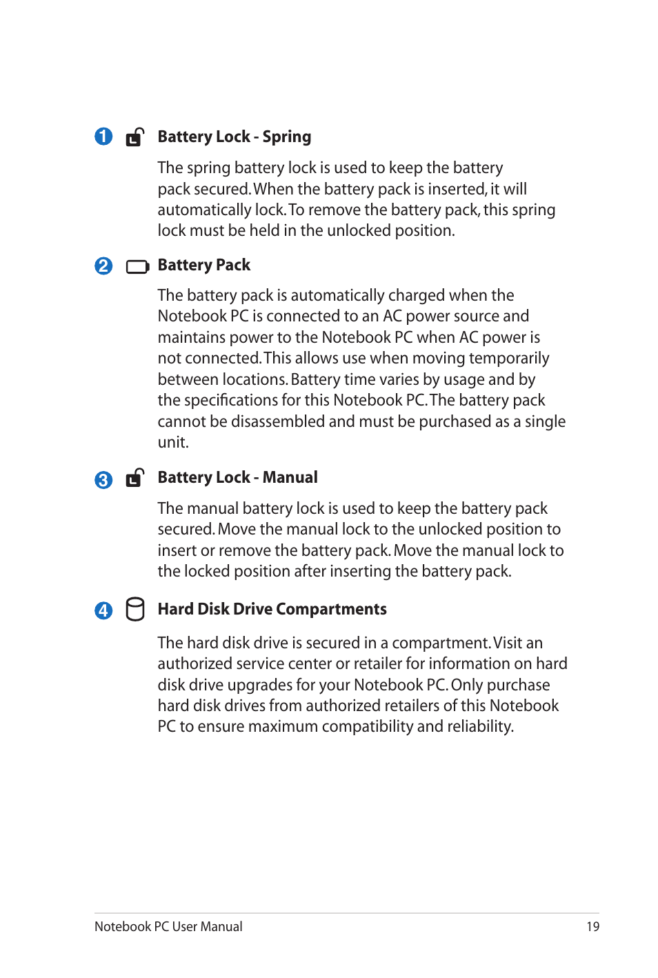 Asus X52JE User Manual | Page 19 / 110