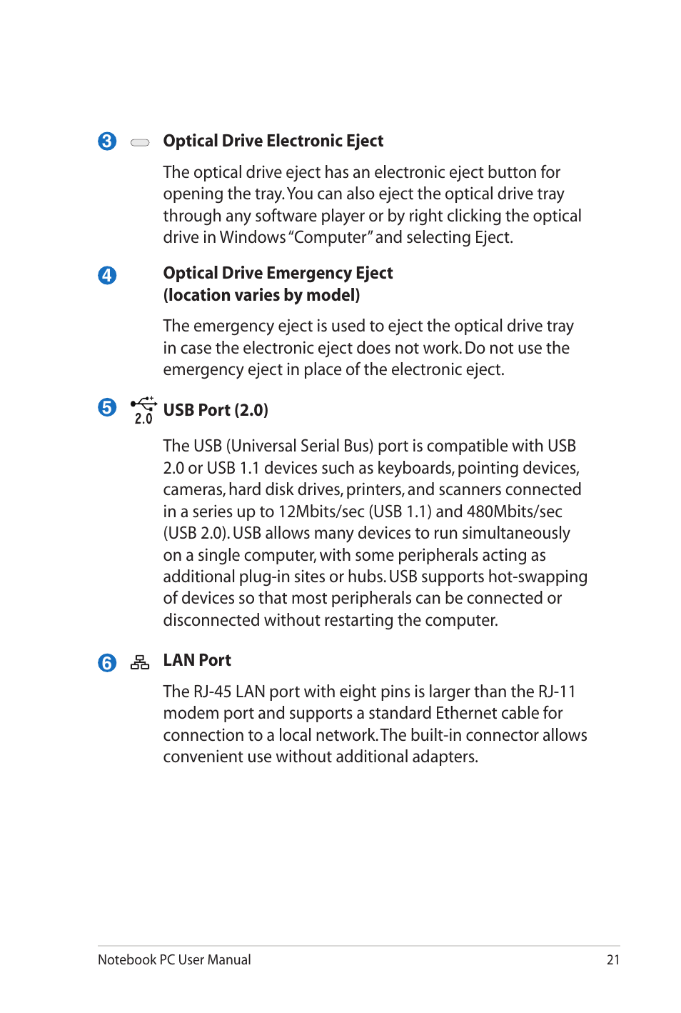 Asus X52JE User Manual | Page 21 / 110