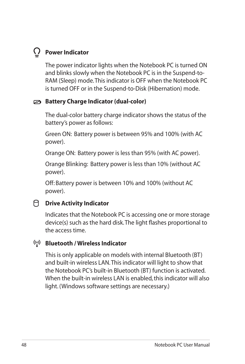 Asus X52JE User Manual | Page 48 / 110