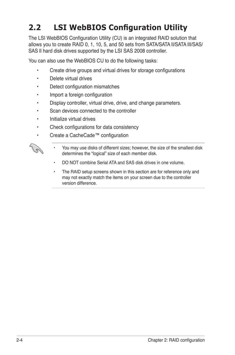 2 lsi webbios configuration utility, Lsi webbios configuration utility -4 | Asus PIKE 2008/IMR User Manual | Page 18 / 72