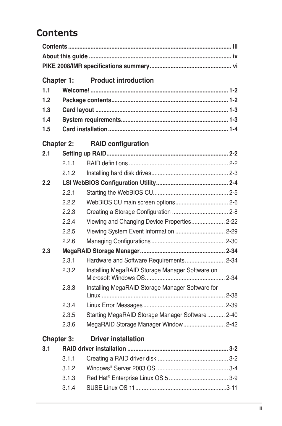 Asus PIKE 2008/IMR User Manual | Page 3 / 72