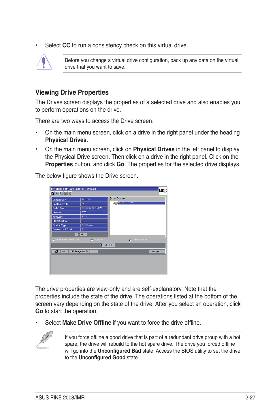 Viewing drive properties | Asus PIKE 2008/IMR User Manual | Page 41 / 72