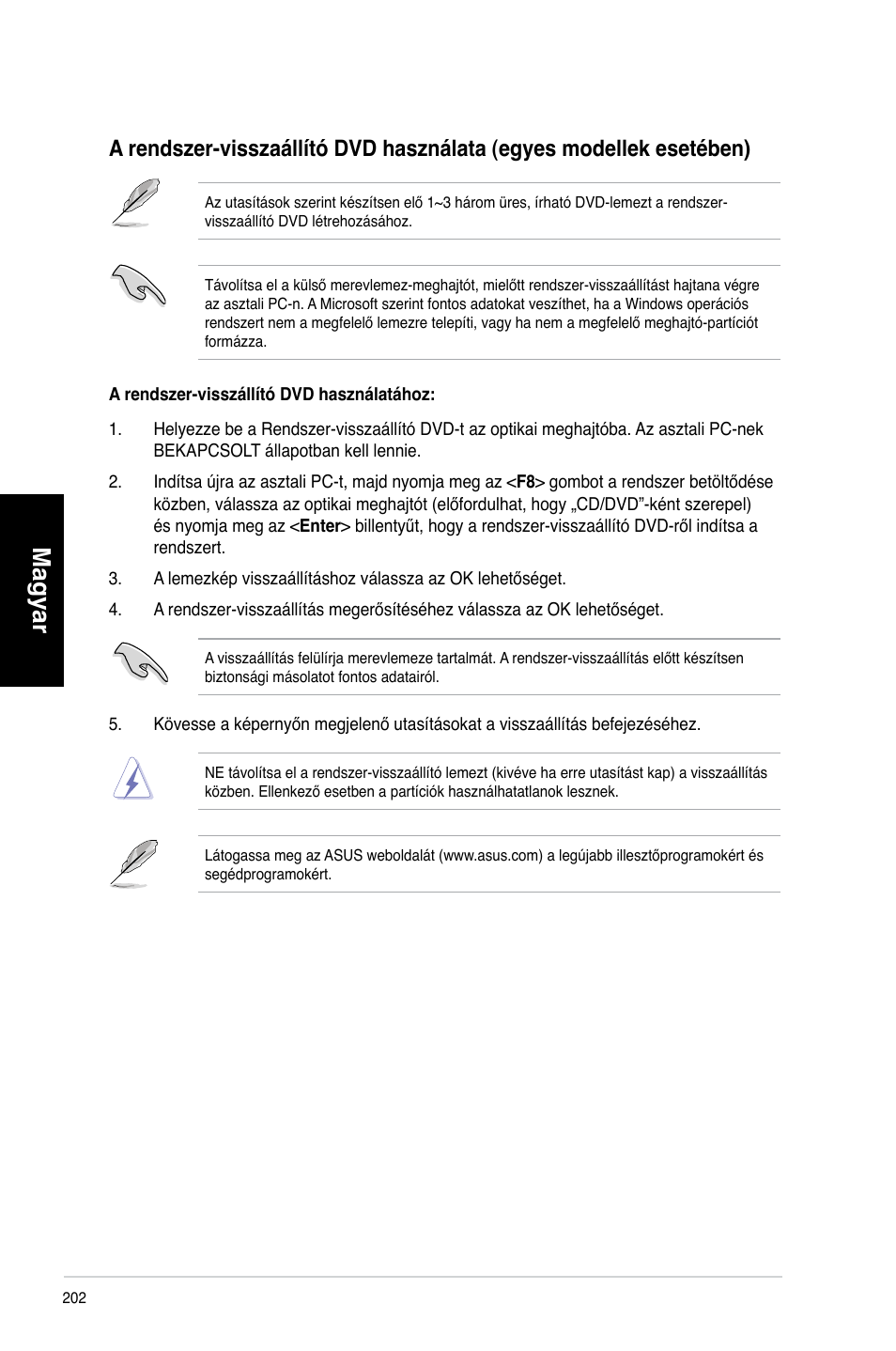 Magyar | Asus CM6340 User Manual | Page 204 / 492