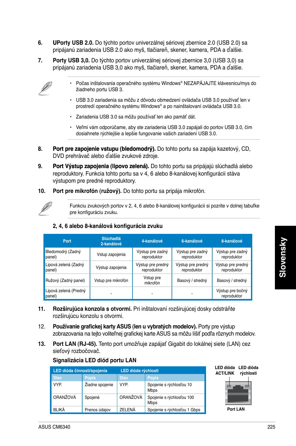 Slovensky | Asus CM6340 User Manual | Page 227 / 492