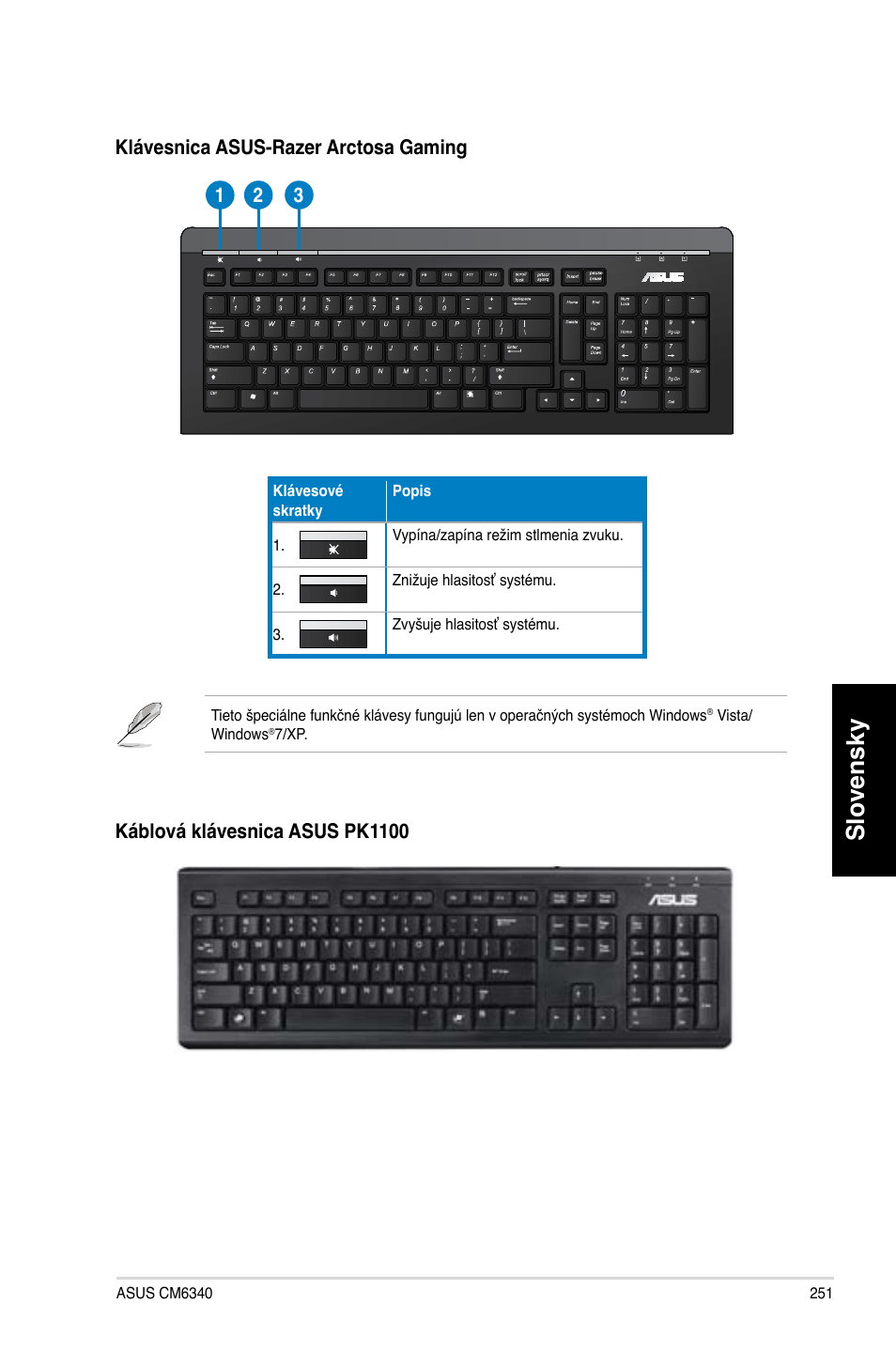 Slovensky | Asus CM6340 User Manual | Page 253 / 492