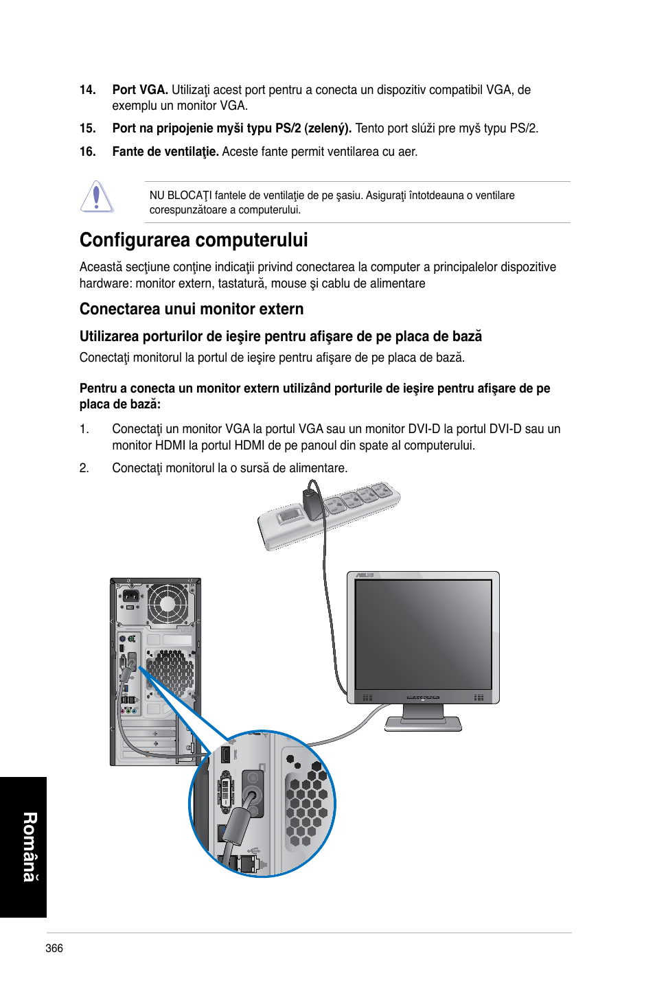 Configurarea computerului, Română | Asus CM6340 User Manual | Page 368 / 492