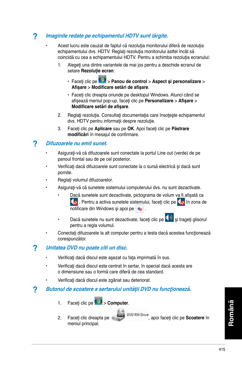 Română | Asus CM6340 User Manual | Page 417 / 492