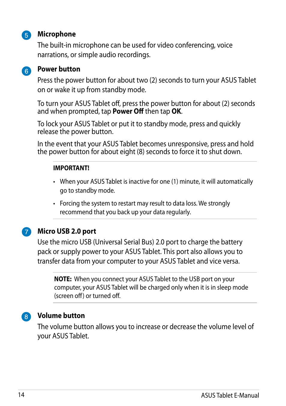 Asus MeMO Pad 10 User Manual | Page 14 / 88