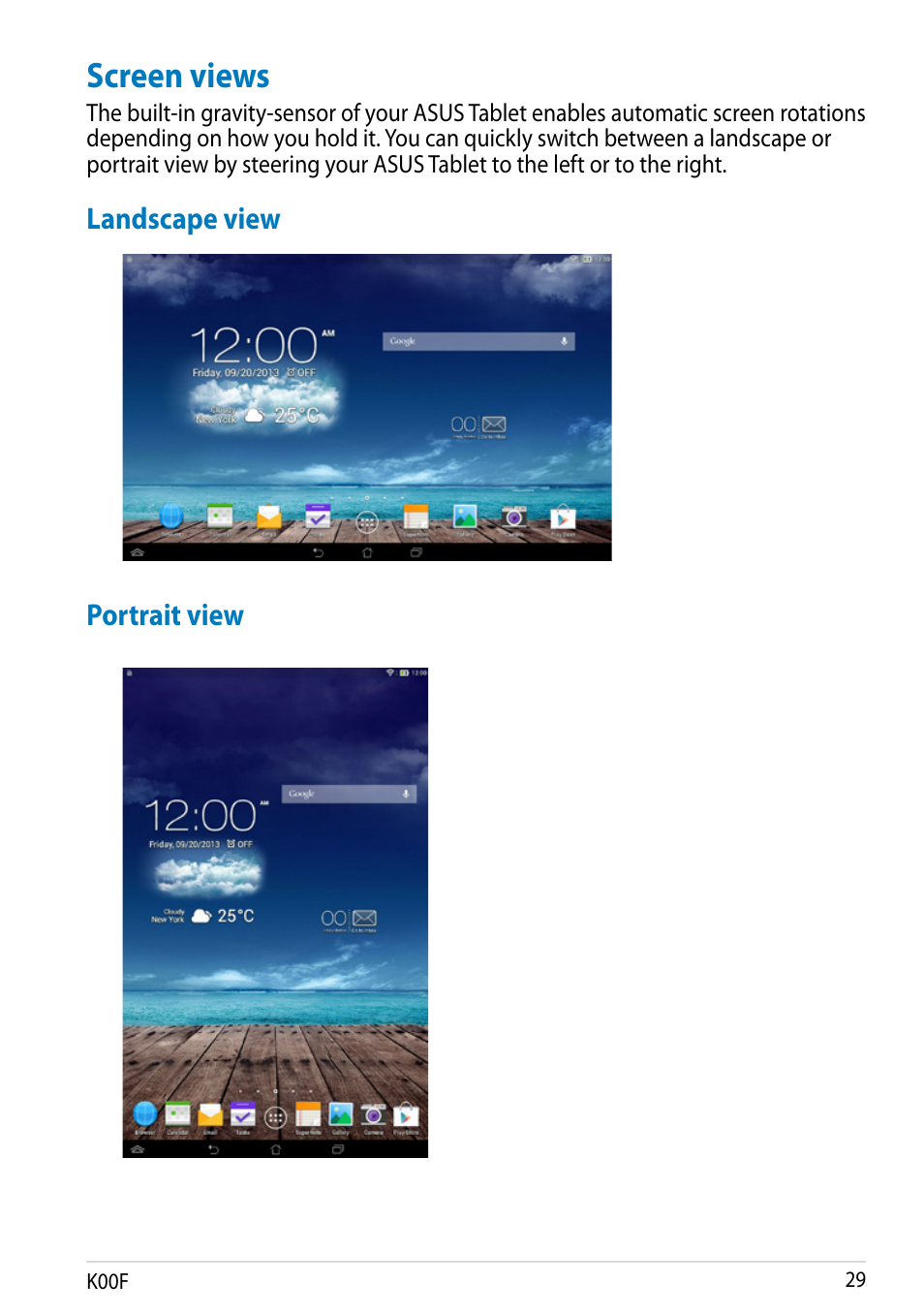 Screen views | Asus MeMO Pad 10 User Manual | Page 29 / 88