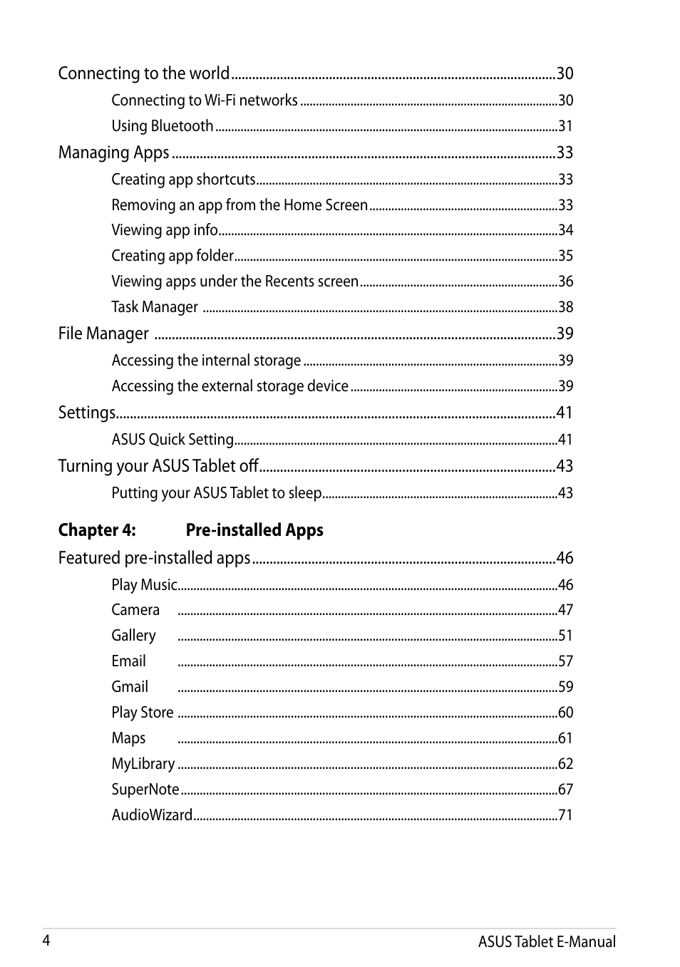 Asus MeMO Pad 10 User Manual | Page 4 / 88