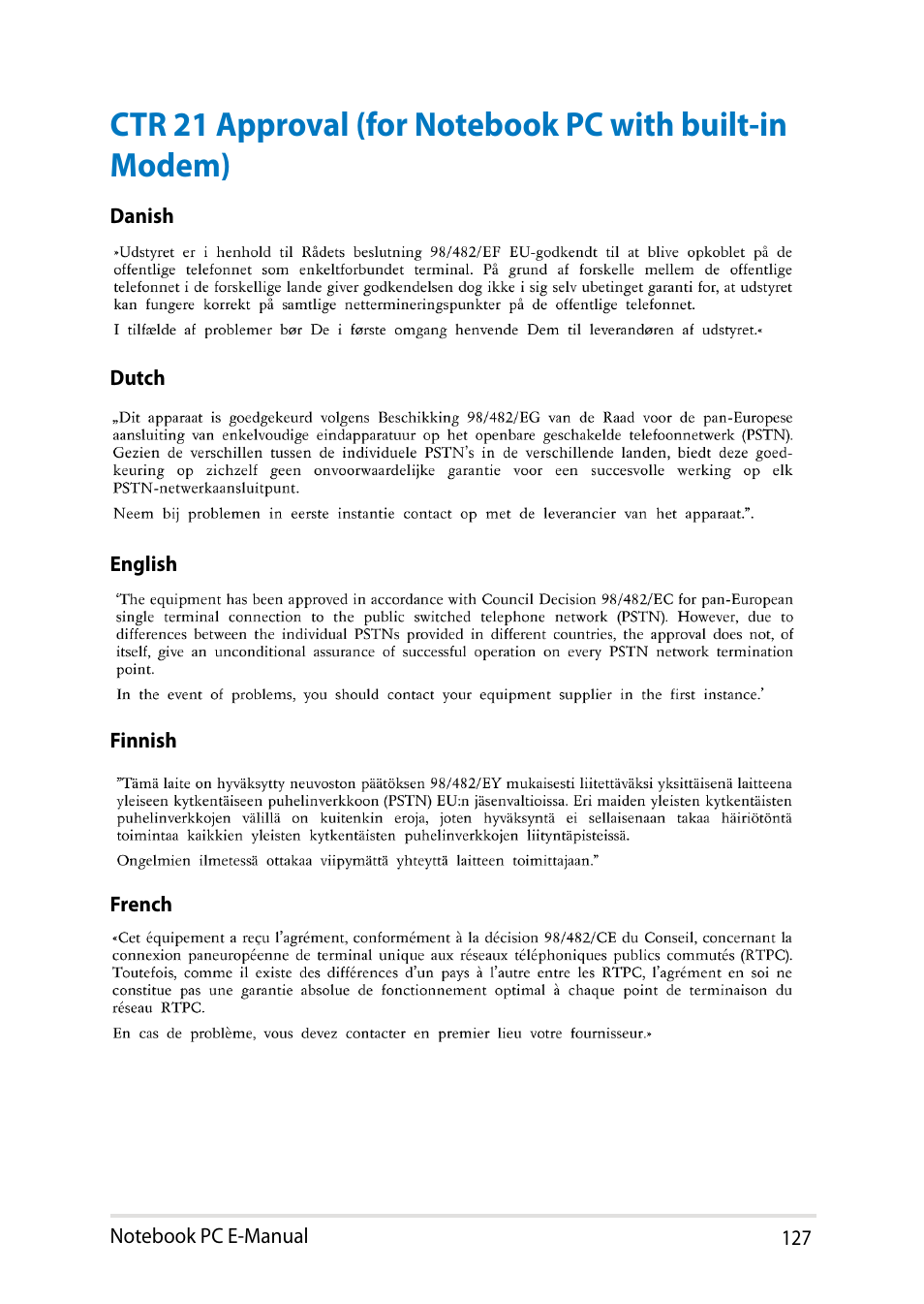 Asus PU401LA User Manual | Page 127 / 132
