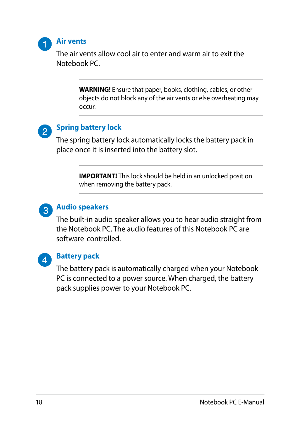 Asus PU401LA User Manual | Page 18 / 132