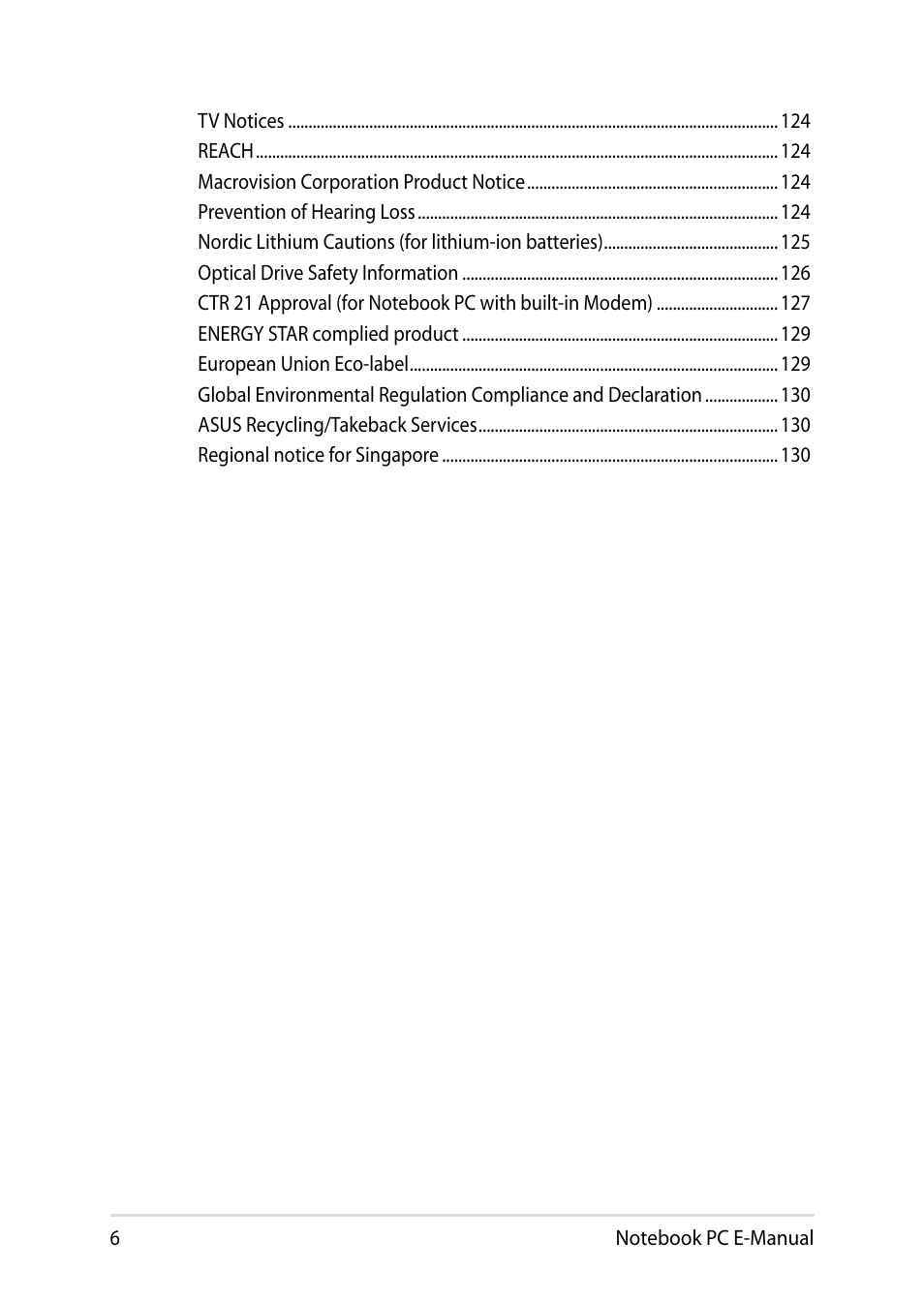 Asus PU401LA User Manual | Page 6 / 132