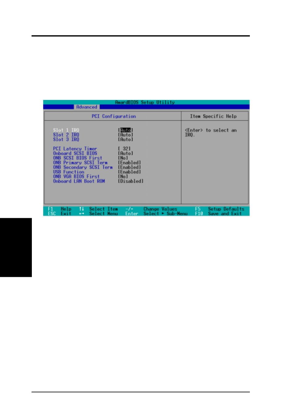 Bios setup, 3 pci configuration | Asus CUR-DLSR User Manual | Page 58 / 104