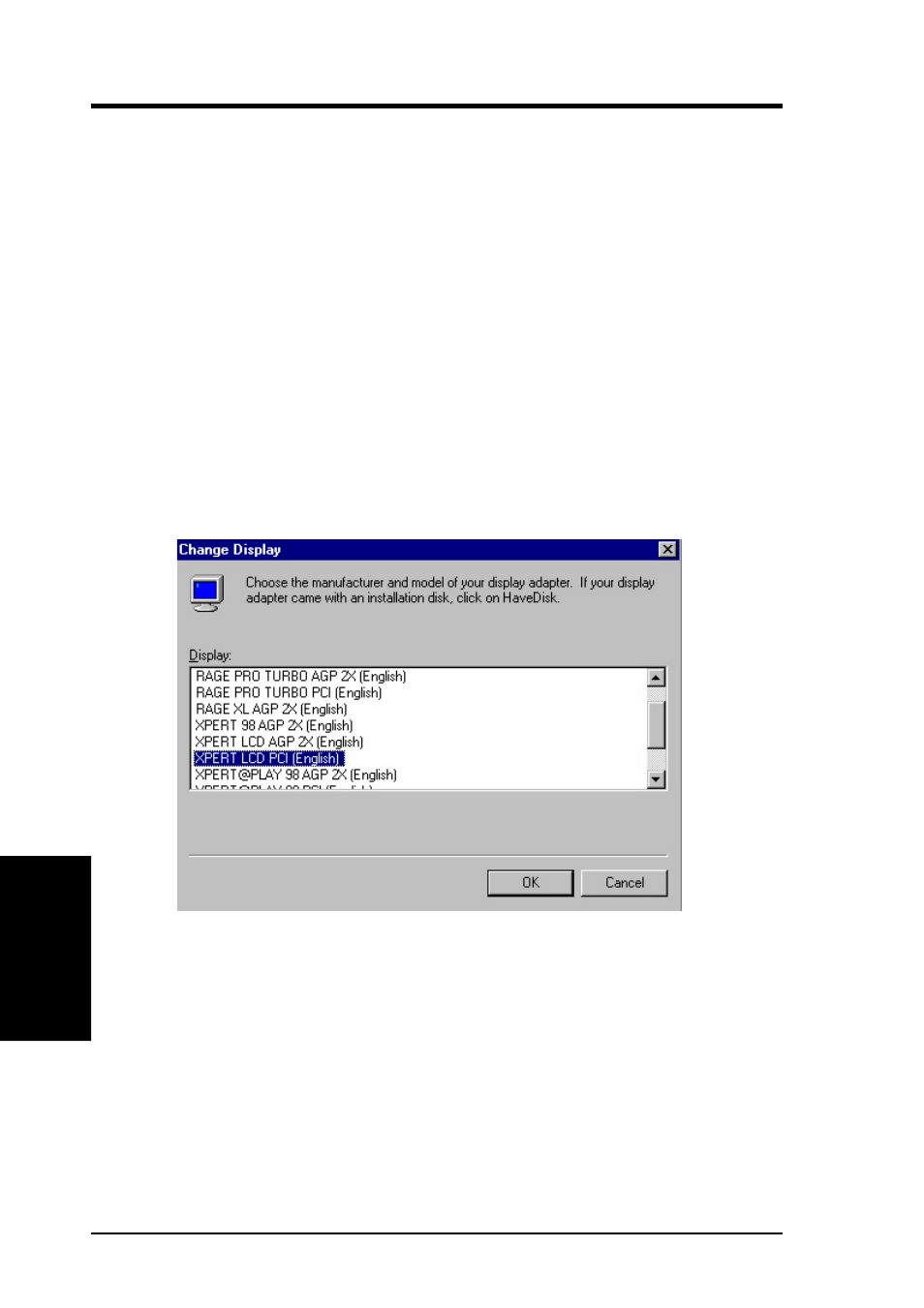 Motherboard driver installation, Iii. ati rage xl display driver installation | Asus CUR-DLSR User Manual | Page 80 / 104