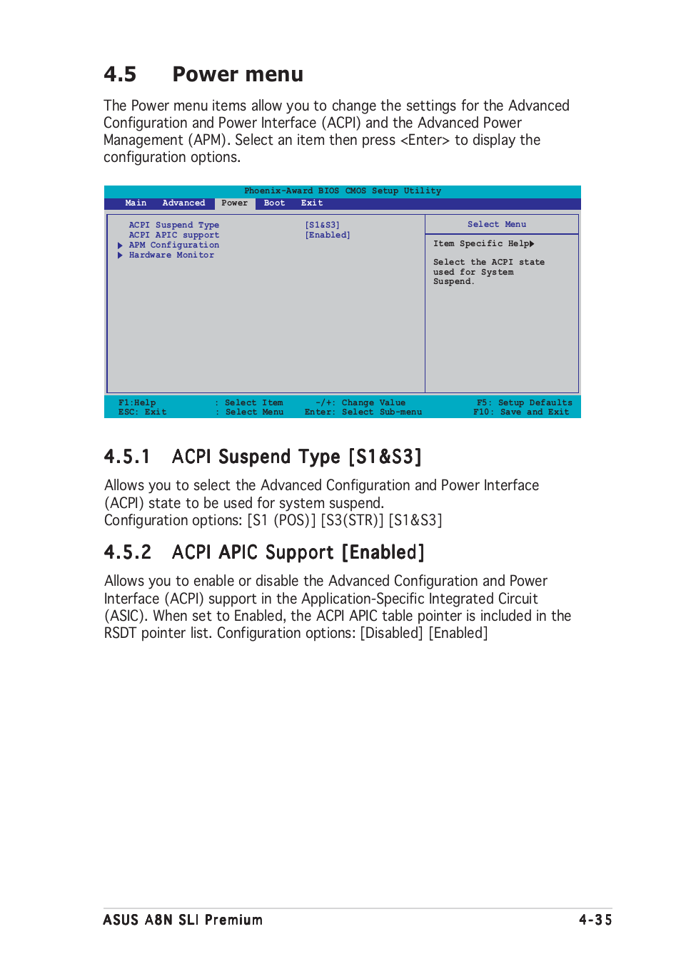 5 power menu | Asus A8N-SLI Premium User Manual | Page 103 / 182