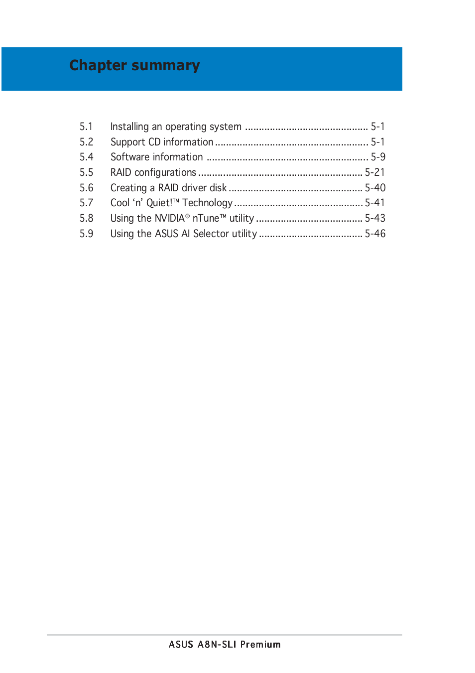 Chapter summary | Asus A8N-SLI Premium User Manual | Page 118 / 182